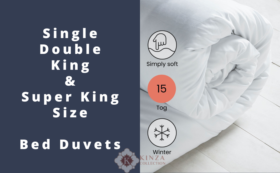 KINZA COLLECTION Natural DUCK FEATHER Duvet Super King Bed Size