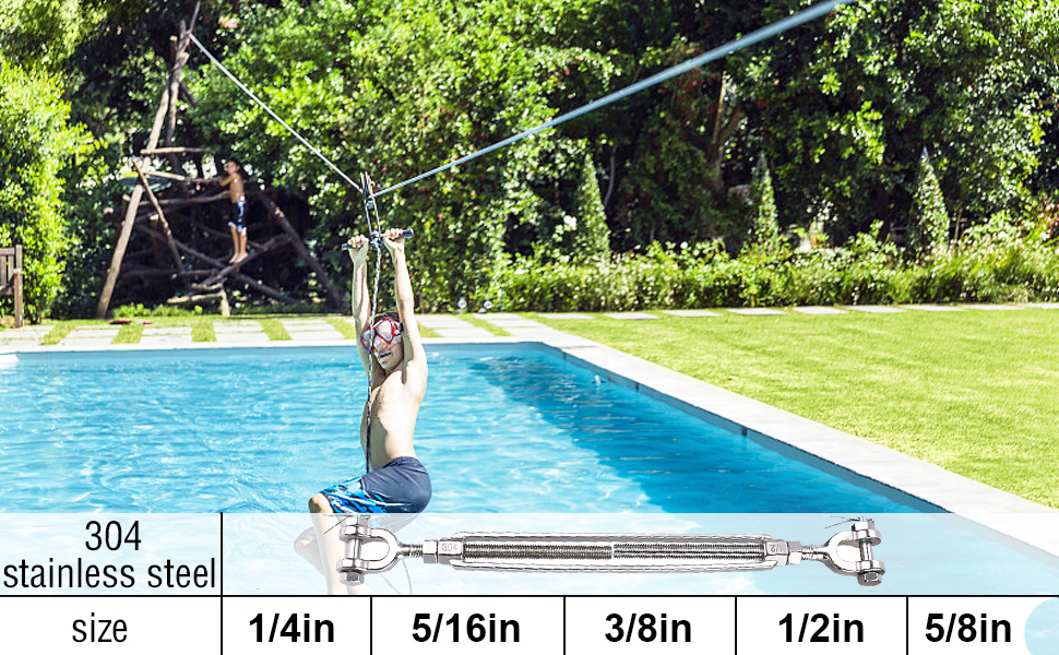 hannger 5/8 in Turnbuckles, Stainless Steel Jaw&Jaw