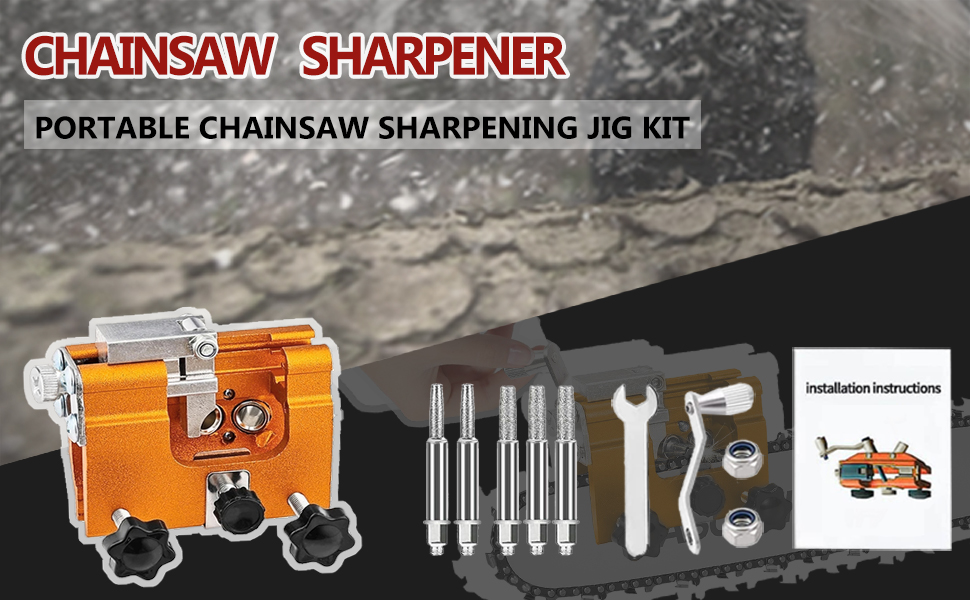 Chainsaw Chain Sharpening Jig, Chainsaw Sharpener, Portable Hand Crank