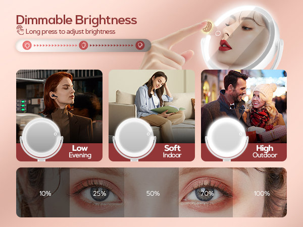 magnifying mirror with light 30x