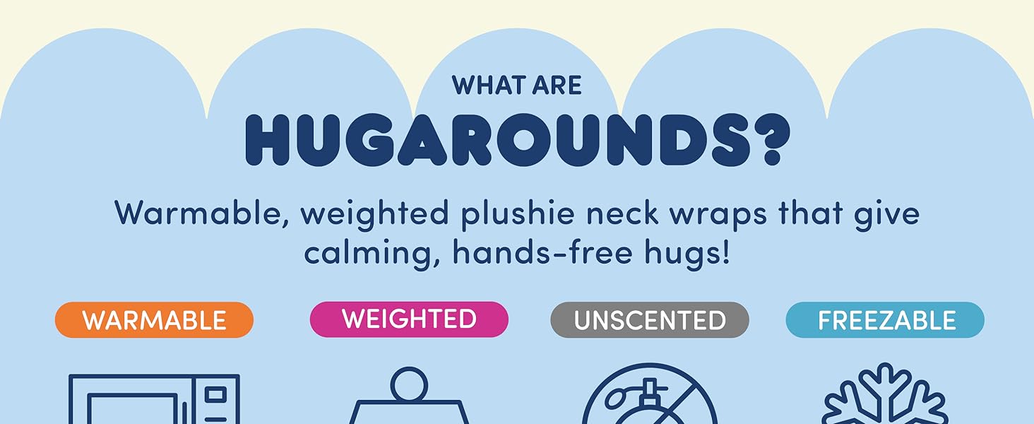 Meet the Hugarounds by Hugimals World. 2lb unscented microwavable and freezable wraparound plush