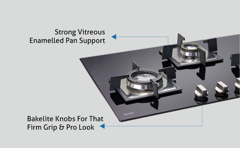 Glen 3 Burner Built In Glass Hob Auto Ignition 8 MM Thick Toughened