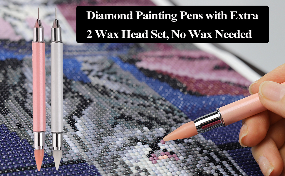 Diamond Painting Pens with Extra 2 Wax Head Set, No Wax