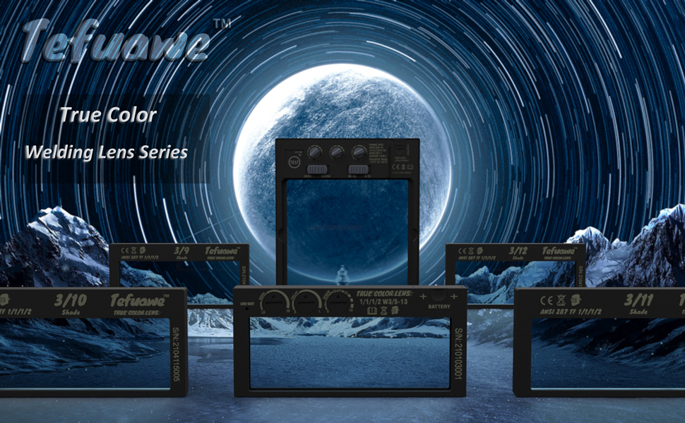 Tefuawe Auto Darkening Welding Lens, True Color Blue Technology, Shade