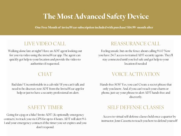 The Most Advanced Safety Device! One Free Month of invisaWear premium included - $14.99/mo