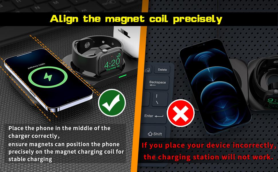 KKM Wireless Charger, 4In1 Detachable Folding Charging