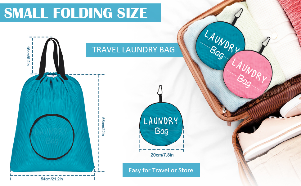 2 Pack Travel Laundry Bag Dirty Clothes Bag with Handles