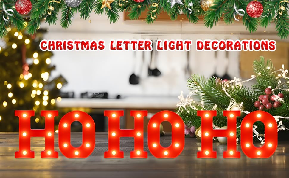 Christmas Letter Lights Sign Table Decorations LED Battery Powered   Home Bar Bedroom Decor Gift