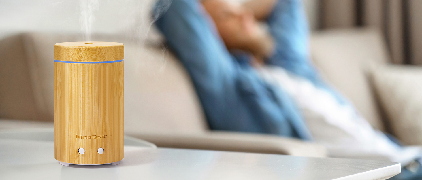 InnoGear Real Bamboo Essential Oil Diffuser 160ml Ultrasonic