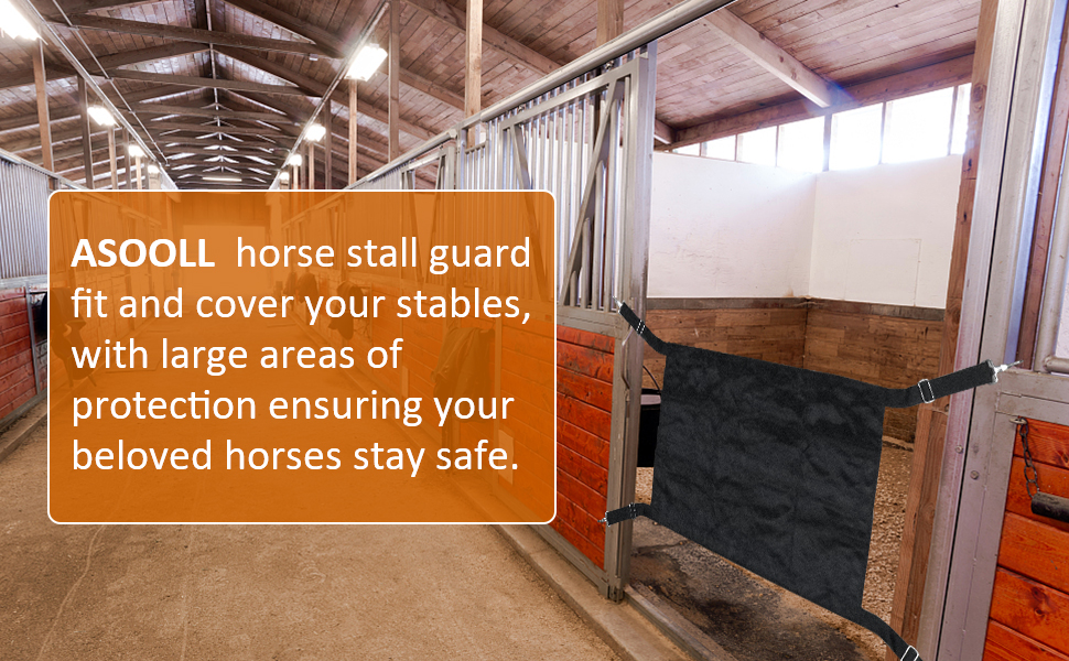 ASOOLL Stall Guard for Horses,Horse Stall Guard with Adjustable Straps and Hardware