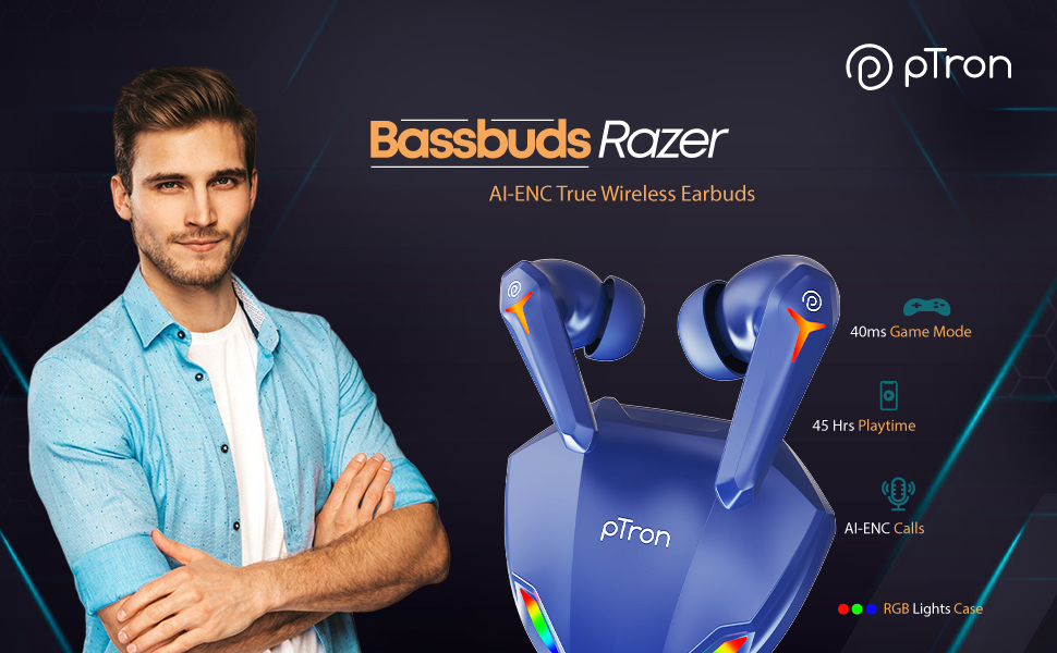 pTron Bassbuds Razer Gaming TWS Earbuds
