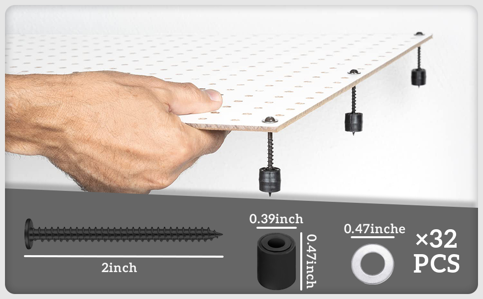 Eagles Pegboard Mounting Kit, (32 Spacers, 32 Screws and 32