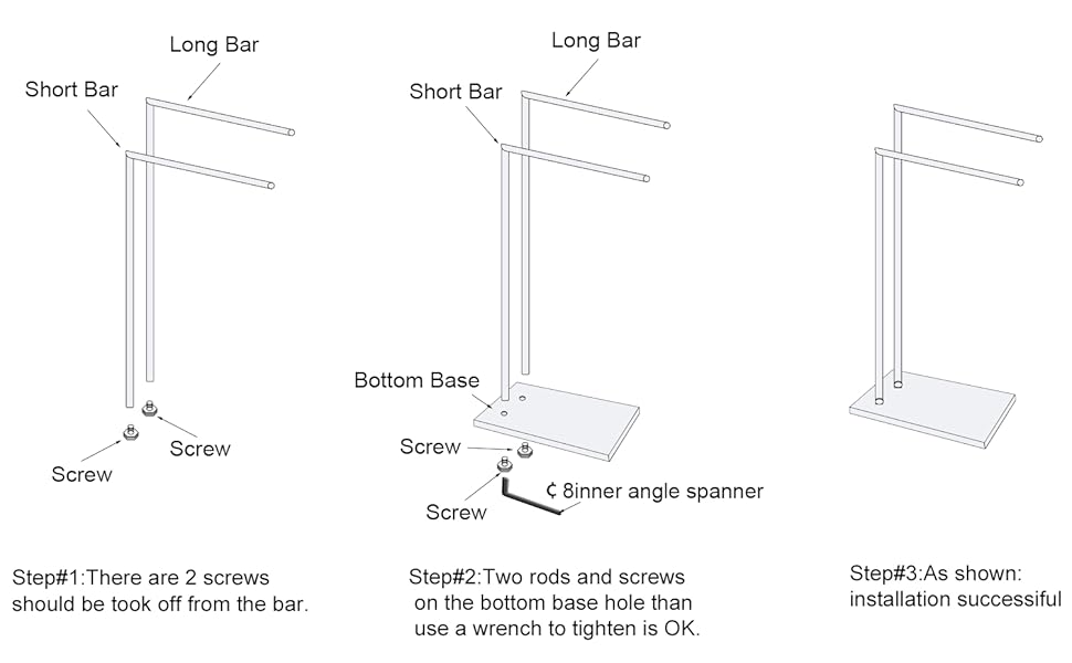 Freestanding Towel Rack for Bathroom Bath Towel Holder Standing on Floor