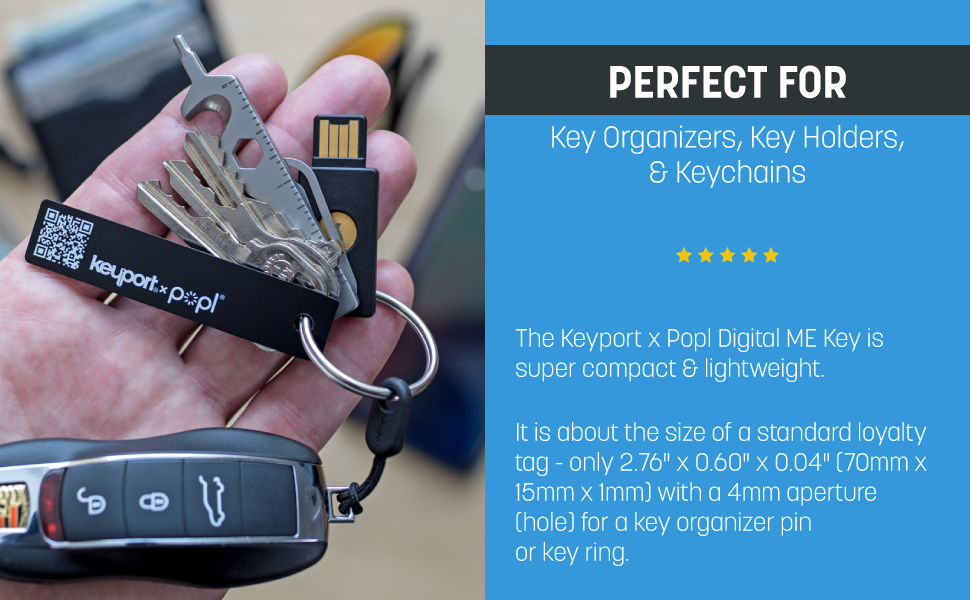 Popl x Keyport Digital Me Key, Digital Business Card, Electronic Business Card, NFC Business Card