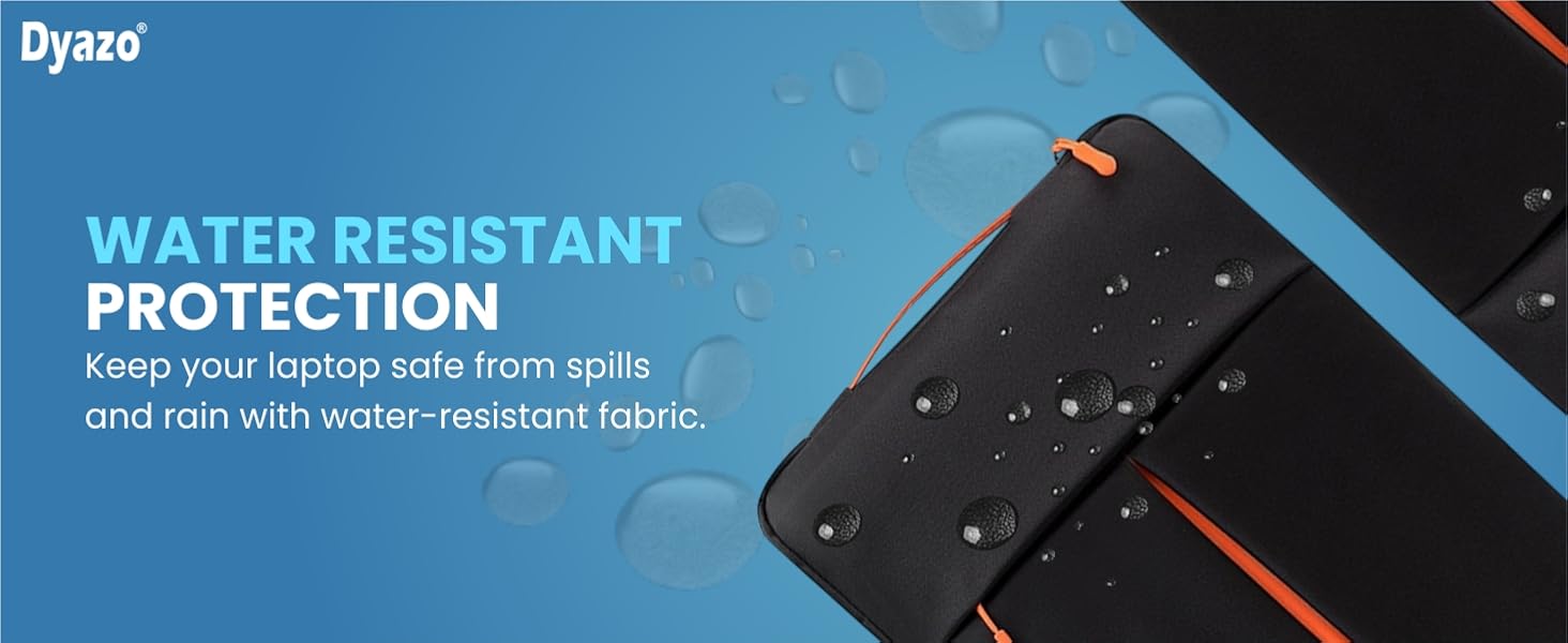 Dyazo Laptop Sleeve Bag 15.6 Inch | Protective Case Cover with Handle & Front Accessories Pocket | Sleeve Bag Compatible for MacBook, Lenovo, HP, Acer, ASUS, Dell & Other Notebooks (Black & Orange) 37 Laptop Sleeve Case
