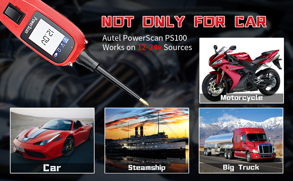 Autel PowerScan PS100 Power Circuit Probe Kit - 12V 24V Car Circuit ...