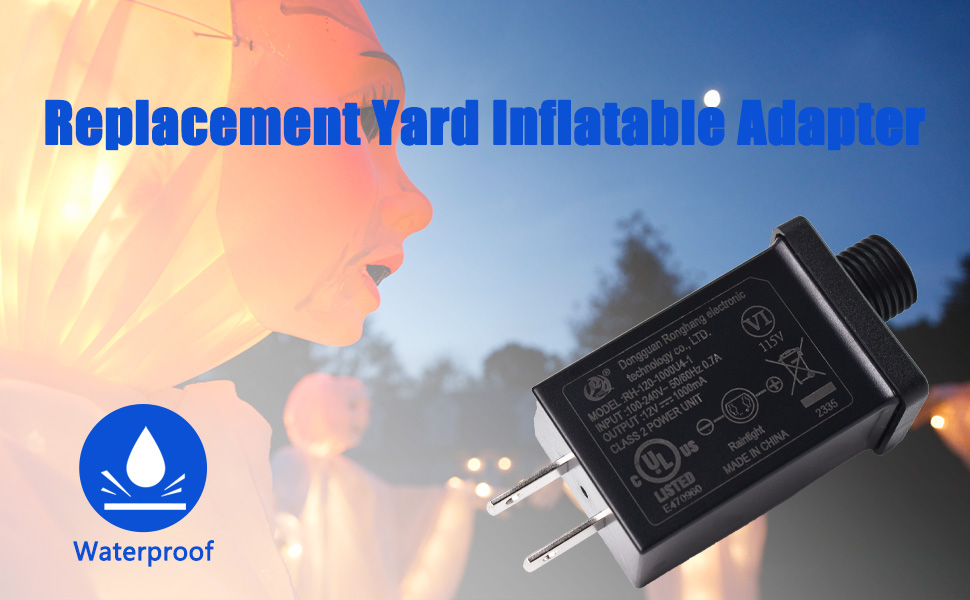 COHVV Replacement Yard Inflatable Adapter, 12V 1A 60Hz