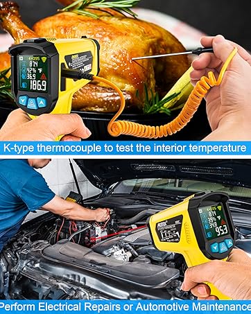 Text reads 'Perform Electrical/Electronic & Automotive Maintenance'. Multiple views of automotive diagnostic tools being used to test electrical components in a vehicle engine bay.