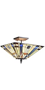 Tiffany Semi Flush Mount Ceiling Light