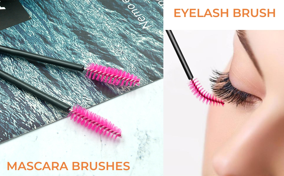 100PCS Disposable Eyelash Brushes Mascara Wands Applicator Eyelash Spoolies Brushes for Eyebrows