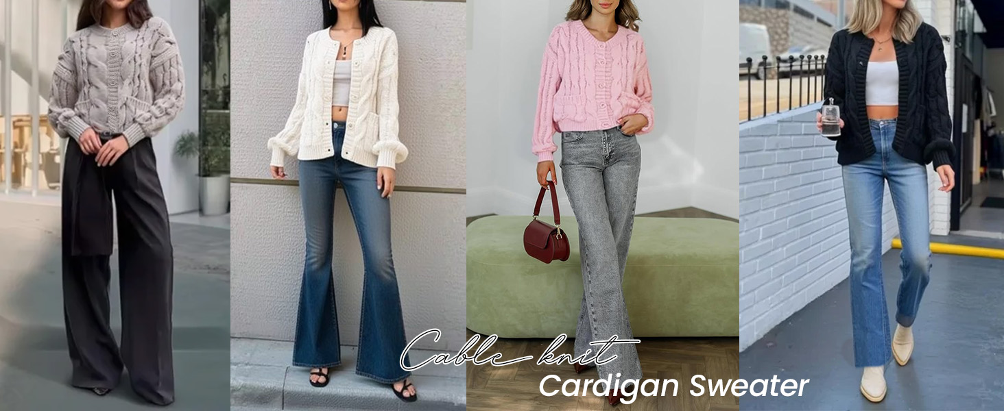 Casual Long Sleeve Button Up Cardigan for Women