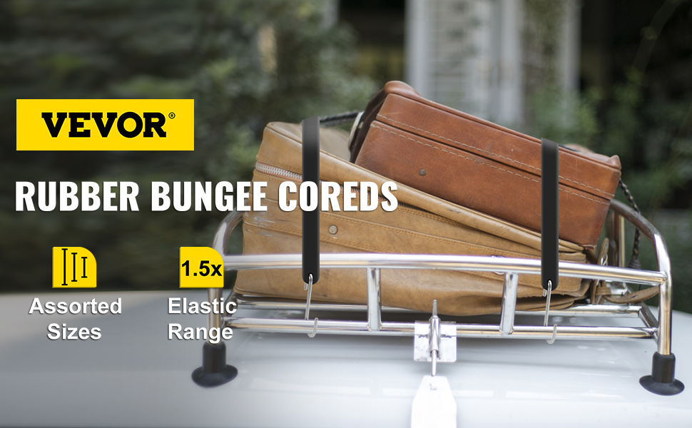 VEVOR Multiple Size Rubber Bungee Cords, 10 Pack 9", 20