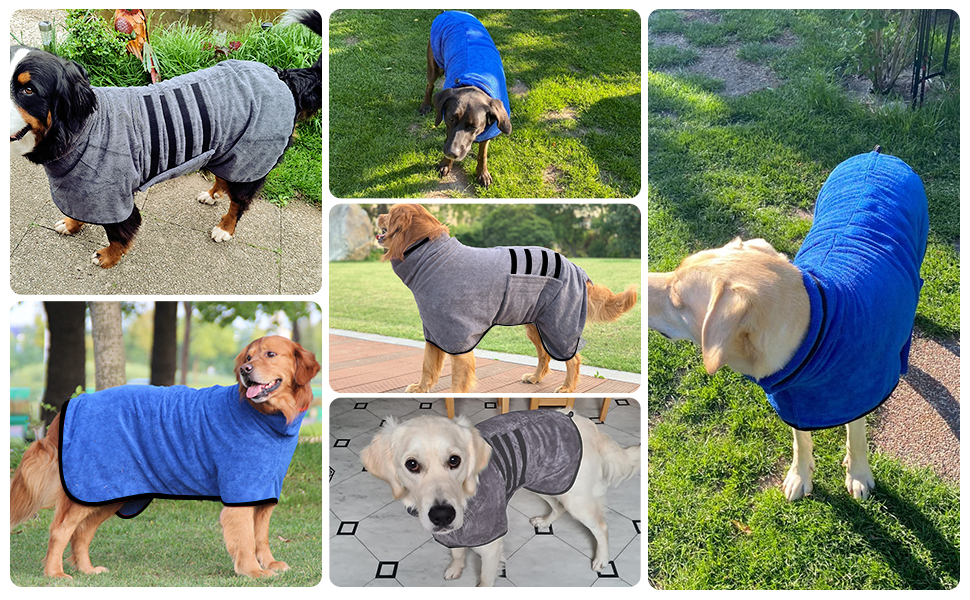 Pejoye Dog Drying Coat Absorbent Dog Bathrobe, Microfiber Dog