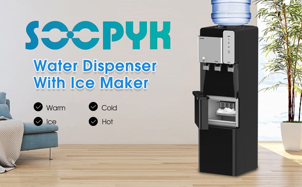 SOOPYK Water Cooler Dispenser with Ice Maker Top Loading