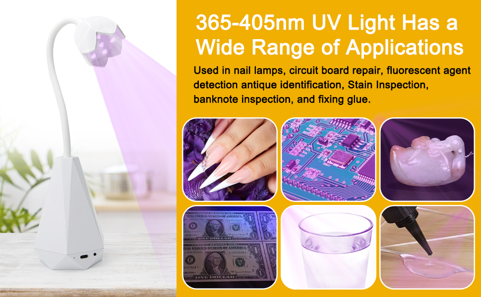 LED UV Lamp Gel Nails UV Light Nail Dryer 21W Mini Gooseneck 360° Rotation Polish Quick Dry Curing