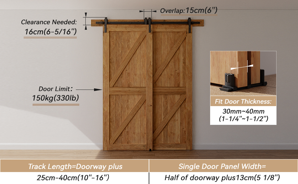 bypass double barn door hardware kit