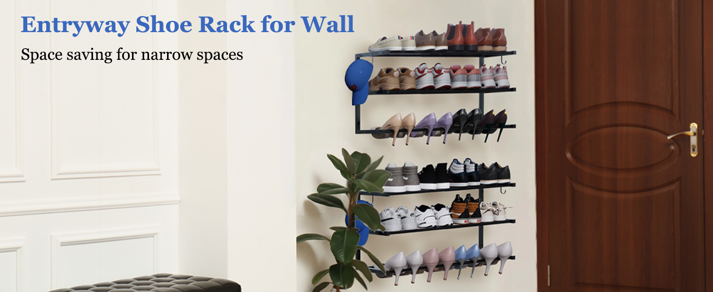 wall mount shoe rack