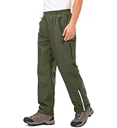 Mens Waterproof Trousers Lightweight Breathable Rain Overtrousers Mesh Lining Bottoms Outdoor Win...