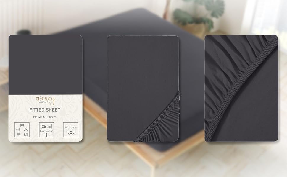 Drap-housse en jersey de qualité supérieure - Anthracite - Top 2