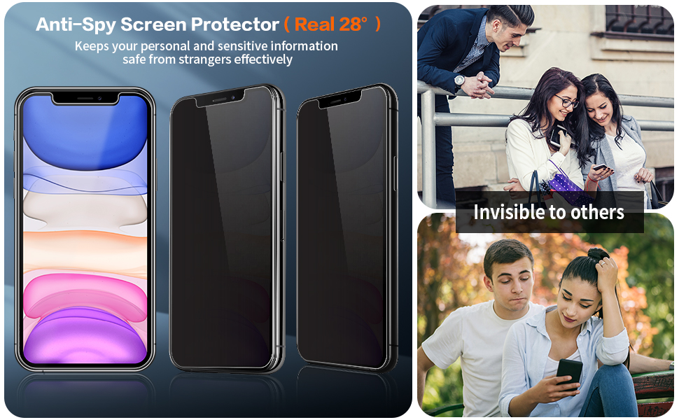QUESPLE [2 Pack] Anti Spy Privacy Screen Protector for