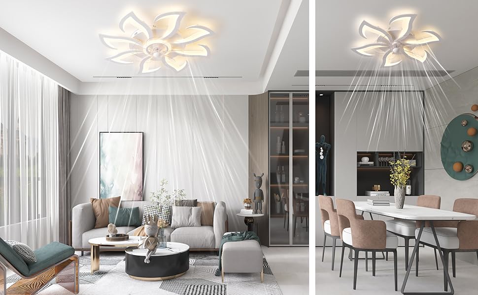 Ceiling lights for living room and bedroom with fans