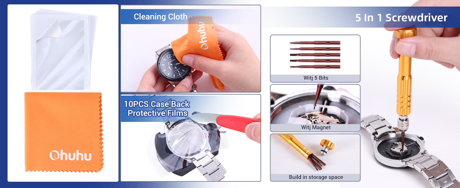 Watch Repair Kit, Ohuhu 192 PCS Watch Battery Replacement Tool Kit, Watch Link Removal Tool