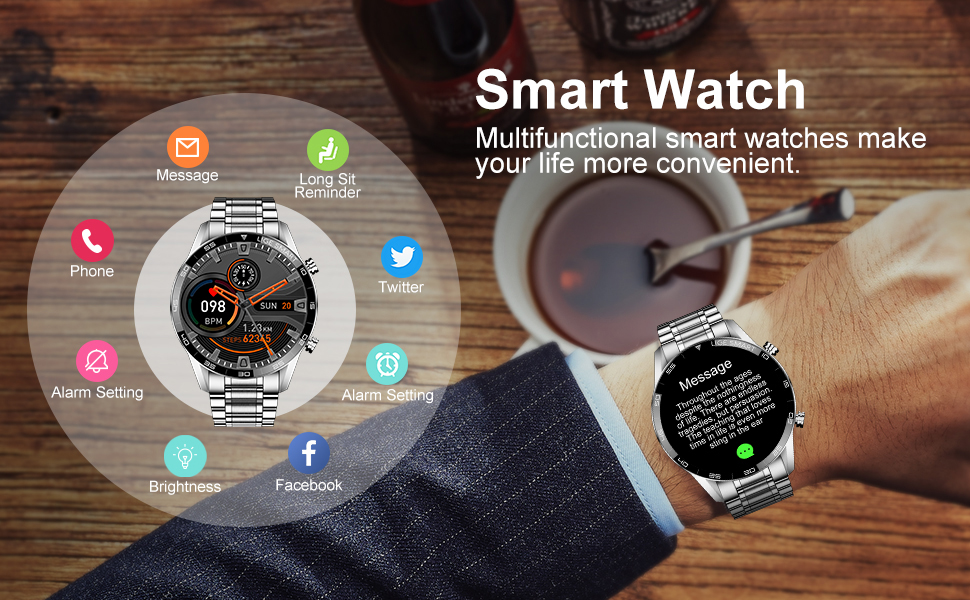 LIGE Smart Watch for Android iOS, Voice Calls Chat with