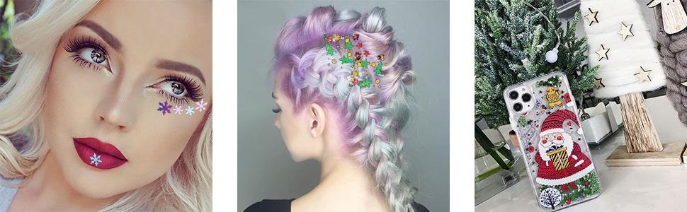 Weihnachten Schneeflocke Nagel Pailletten Glitter