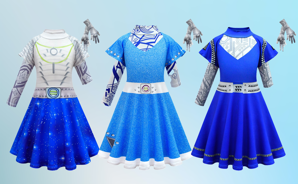 Zombies 3 Addison Alien Costume for Kids Girls, Halloween Cosplay Long