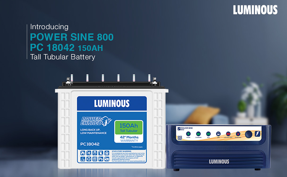 Luminous Inverter for home, Office & Shop with Luminous Battery, Power