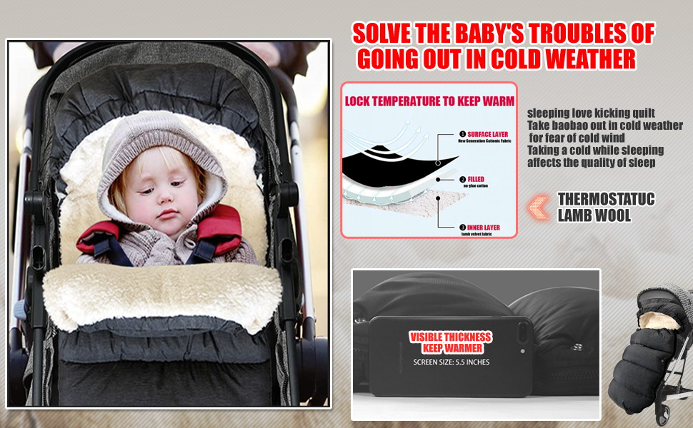 Waterproof &Thicken Universal Footmuff for Stroller