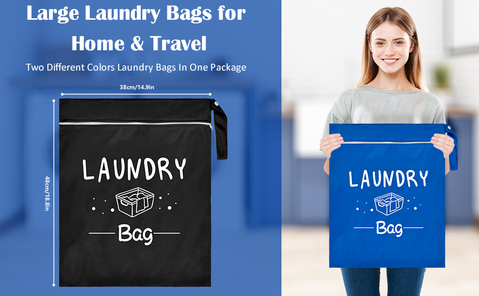 Travel Laundry Bags, 2 Pack Waterproof Wet Dry Bags