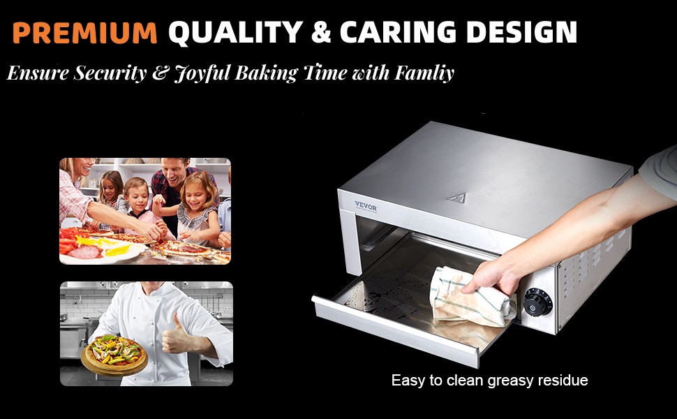 VEVOR Electric Countertop Pizza Oven 12inch, 1500W