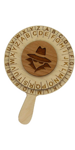 detective's spy glass cipher wheel - decoder disk for spy kits