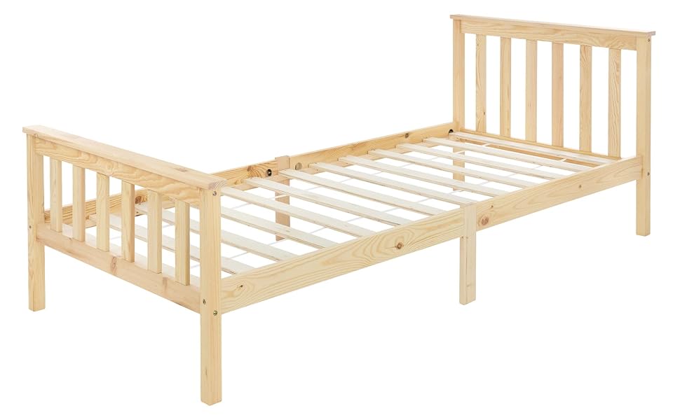 ML-Design ML-232/Wooden bed single bed children's bed 90x200 cm natural