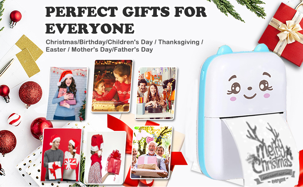 Funducts Mini Pocket Printer, Portable Thermal Printer for Pictures/Retro-Style Photos