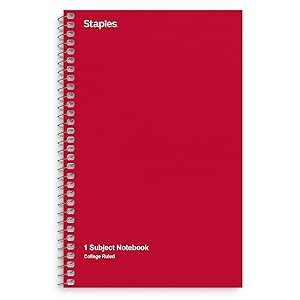 Staples 1-Subject Notebooks home office school personal writing note book books paper