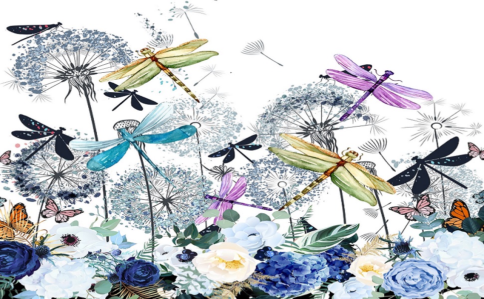 Dragonfly Gifts for Women,Dandelion Fitted Sheet Colorful