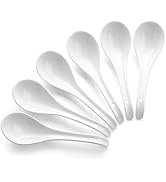 DOWAN Soup Spoons, Ceramic Chinese Soup Spoons, Asian Soup Spoons, White Japanese Spoon Large for...