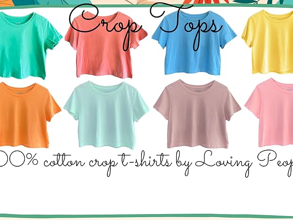 【CFCL】SHORT SLEEVE CROPPED TEE SHIRT RYRJJ Womens Cropped T Shirts Casual Short Sleeve Tie Front